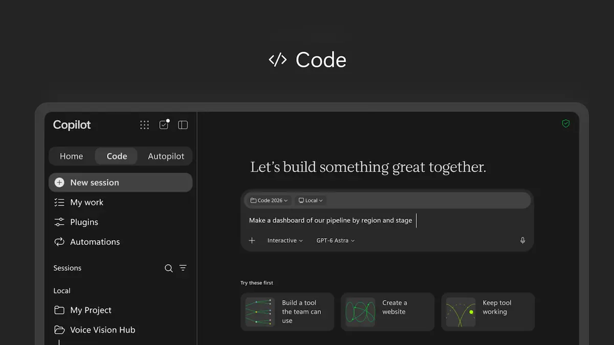 Nouveau Copilot : Code