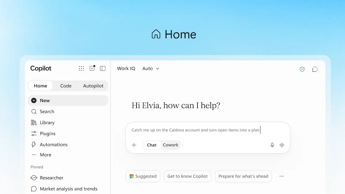 Nouveau Copilot : Home
